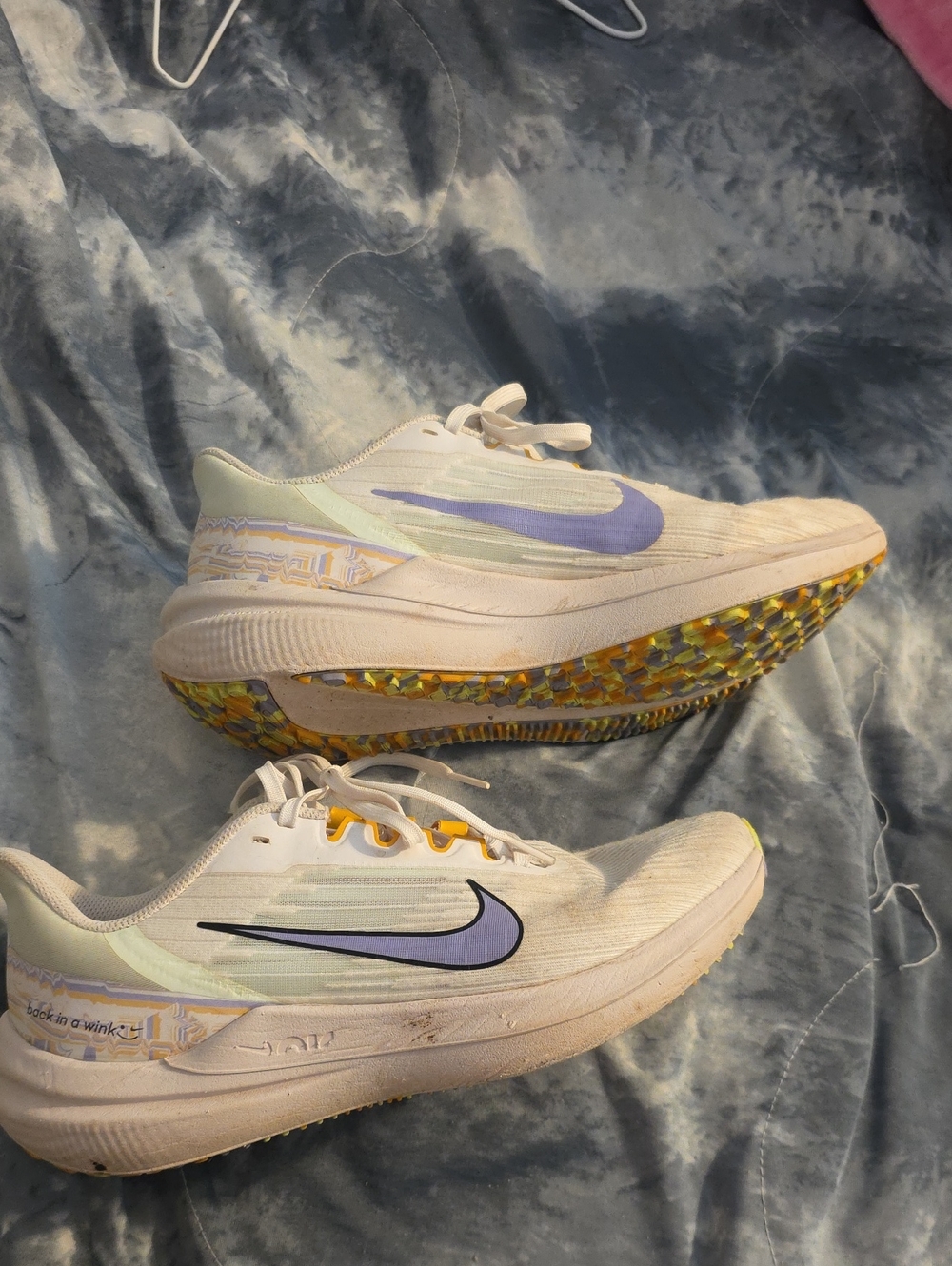 Nike Women’s White Sneakers with Lavender Swoosh
